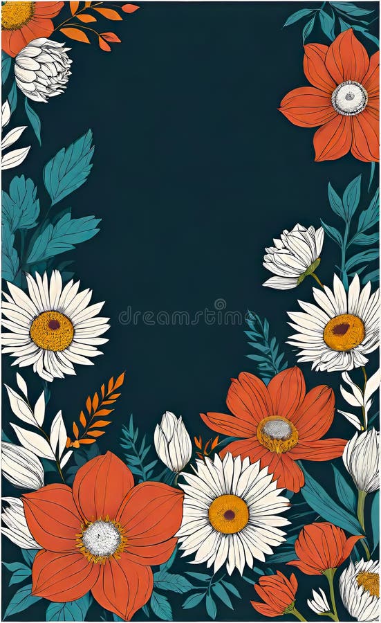 Modern floral insta template, empty gradient with bokeh, empty copy space for printing vector illustration
