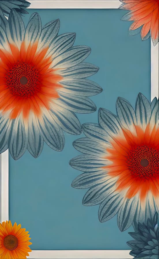 Modern floral insta template, empty gradient with bokeh, empty copy space for printing vector illustration