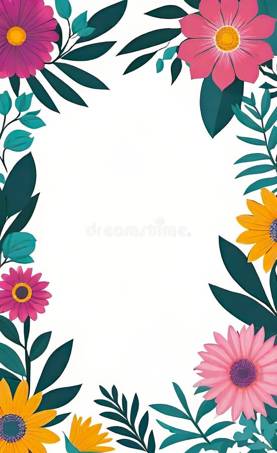Modern floral insta template, empty gradient with bokeh, empty copy space for printing stock illustration