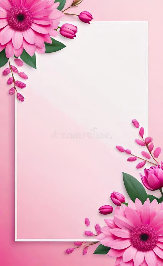 Modern floral insta template, empty gradient with bokeh, empty copy space for printing stock illustration