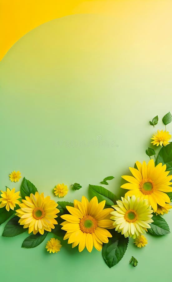 Modern floral insta template, empty gradient with bokeh, empty copy space for printing royalty free illustration