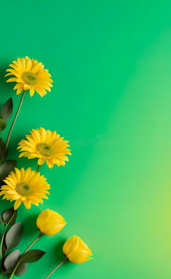 Modern floral insta template, empty gradient with bokeh, empty copy space for printing stock illustration
