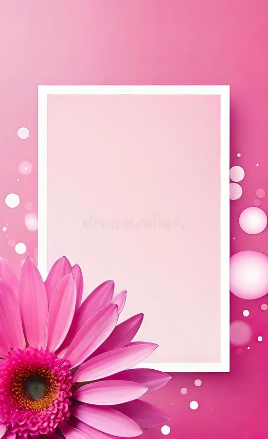 Modern floral insta template, empty gradient with bokeh, empty copy space for printing stock illustration
