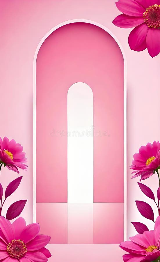 Modern floral insta template, empty gradient with bokeh, empty copy space for printing vector illustration