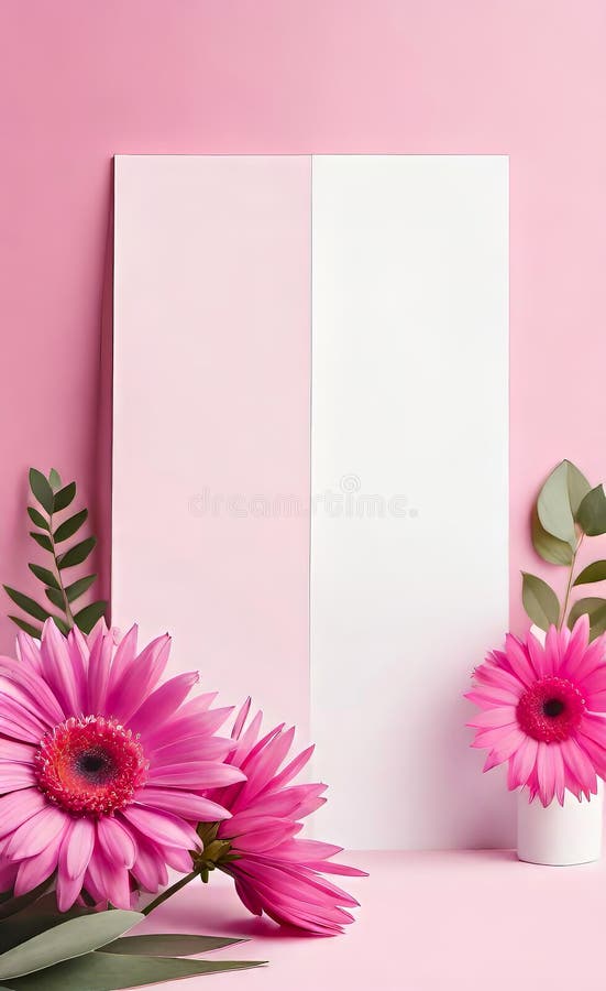 Modern floral insta template, empty gradient with bokeh, empty copy space for printing vector illustration