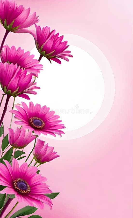Modern floral insta template, empty gradient with bokeh, empty copy space for printing royalty free illustration