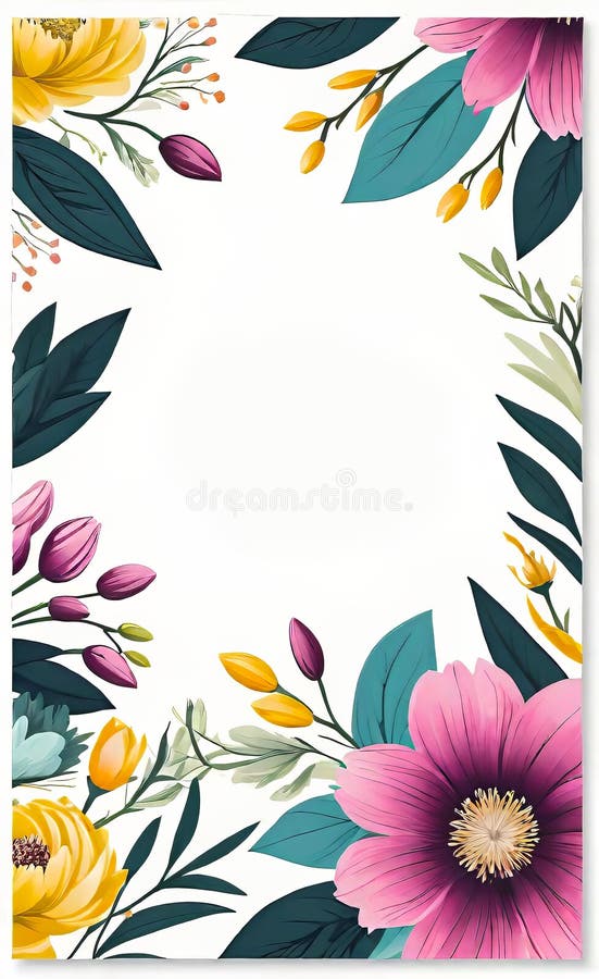 Modern floral insta template, empty gradient with bokeh, empty copy space for printing royalty free illustration