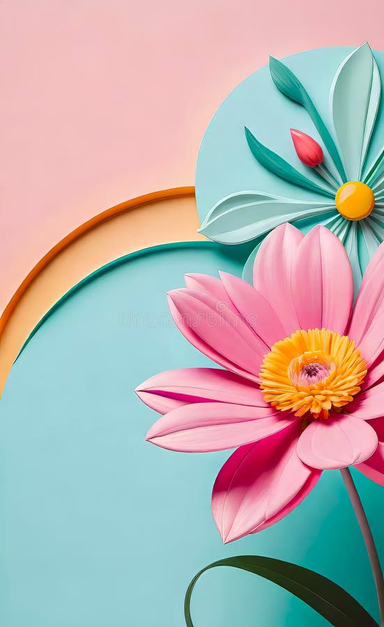 Modern floral insta template, empty gradient with bokeh, empty copy space for printing vector illustration