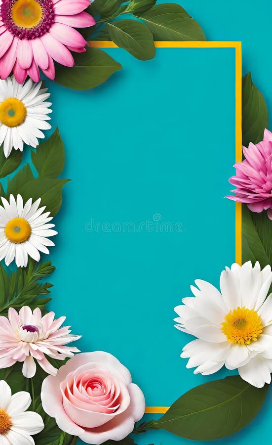 Modern floral insta template, empty gradient with bokeh, empty copy space for printing vector illustration