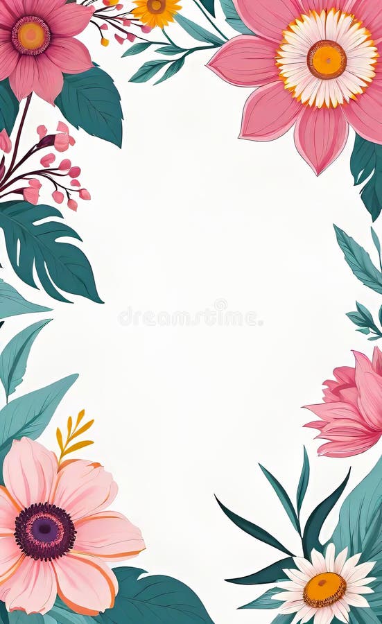 Modern floral insta template, empty gradient with bokeh, empty copy space for printing royalty free illustration