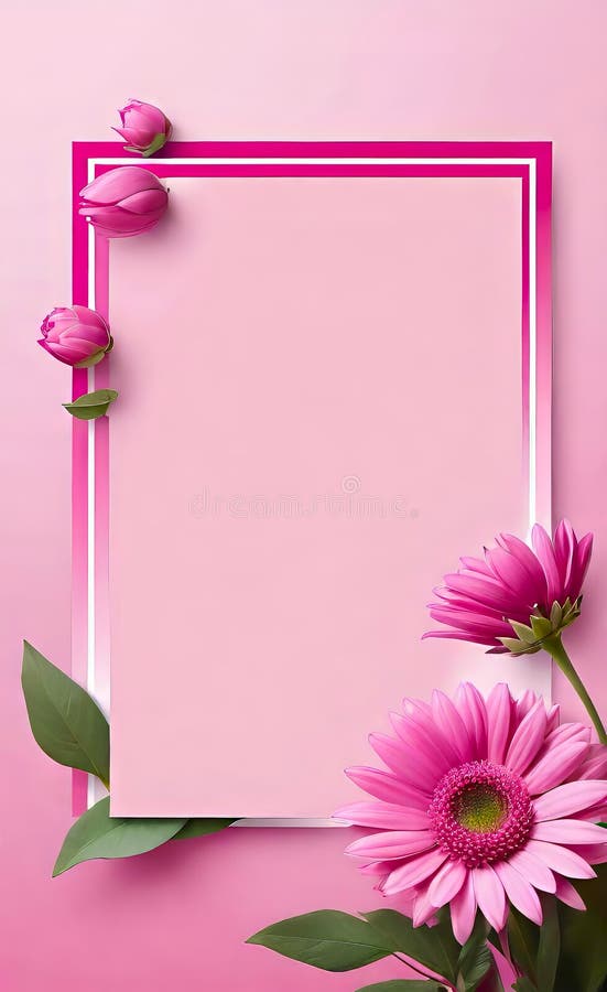 Modern floral insta template, empty gradient with bokeh, empty copy space for printing stock illustration