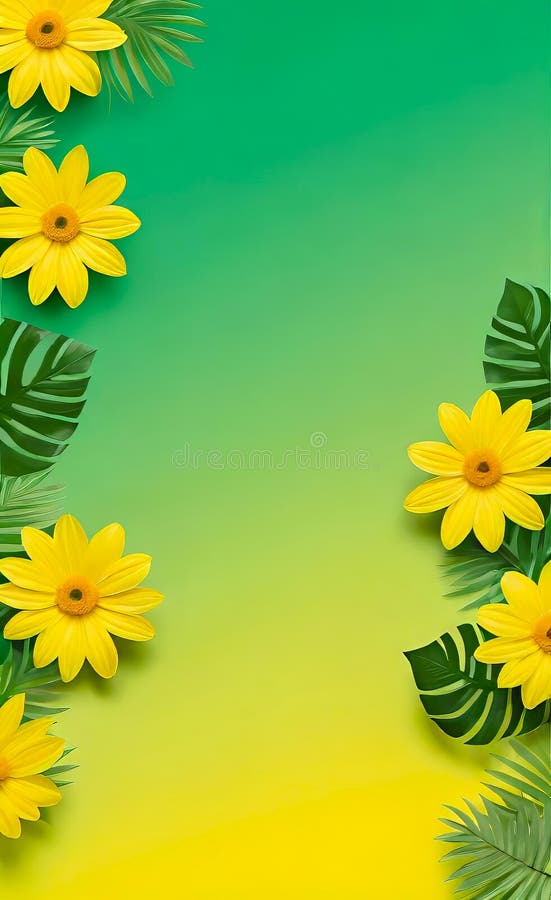 Modern floral insta template, empty gradient with bokeh, empty copy space for printing stock illustration
