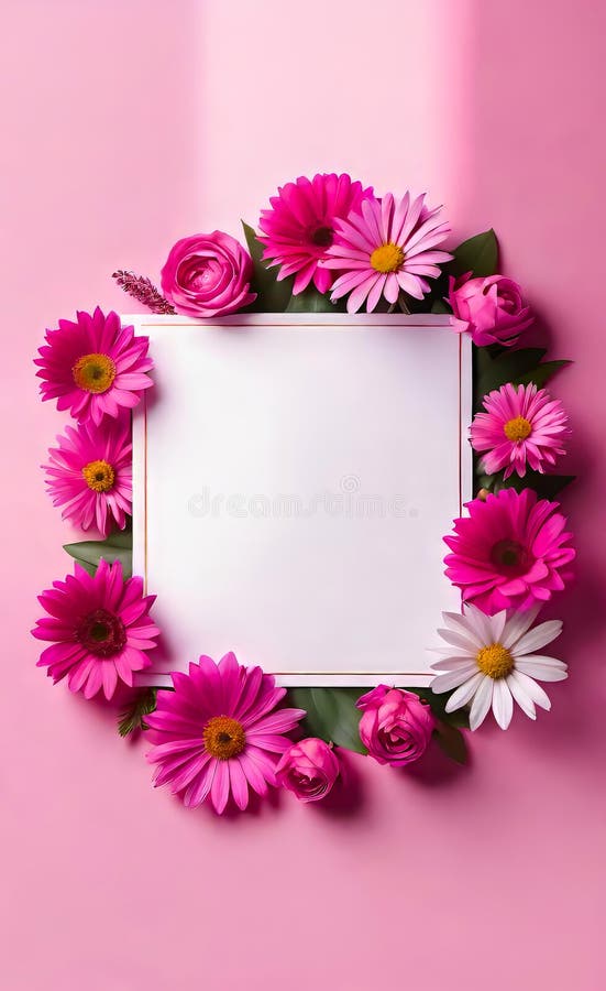 Modern floral insta template, empty gradient with bokeh, empty copy space for printing royalty free illustration