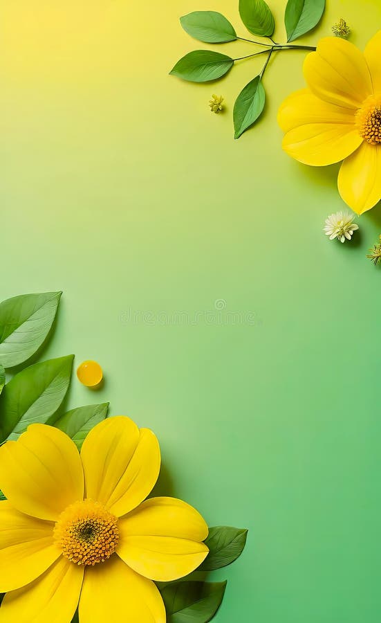 Modern floral insta template, empty gradient with bokeh, empty copy space for printing stock illustration