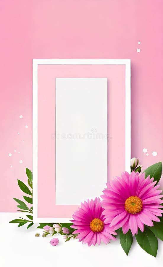 Modern floral insta template, empty gradient with bokeh, empty copy space for printing stock illustration