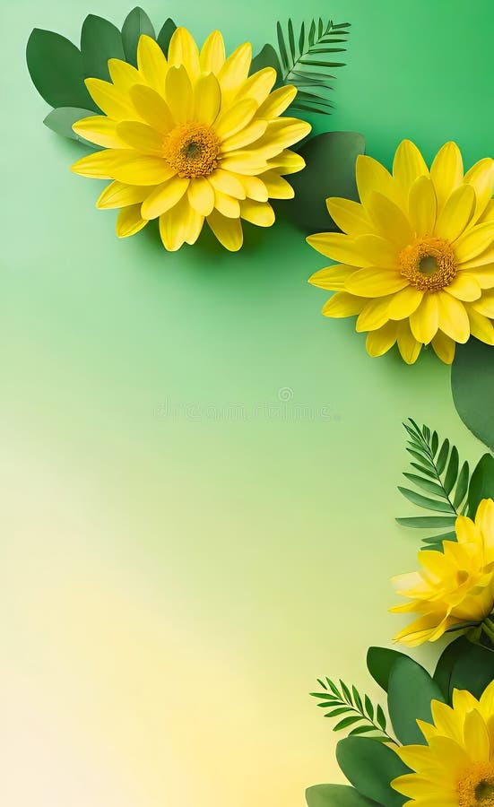 Modern floral insta template, empty gradient with bokeh, empty copy space for printing stock illustration