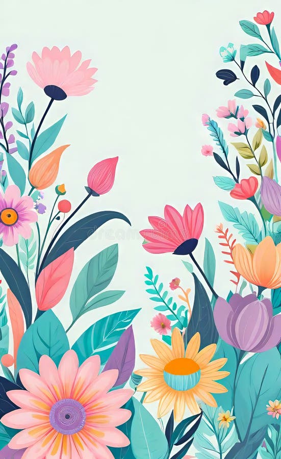Modern floral insta template, empty gradient with bokeh, empty copy space for printing vector illustration