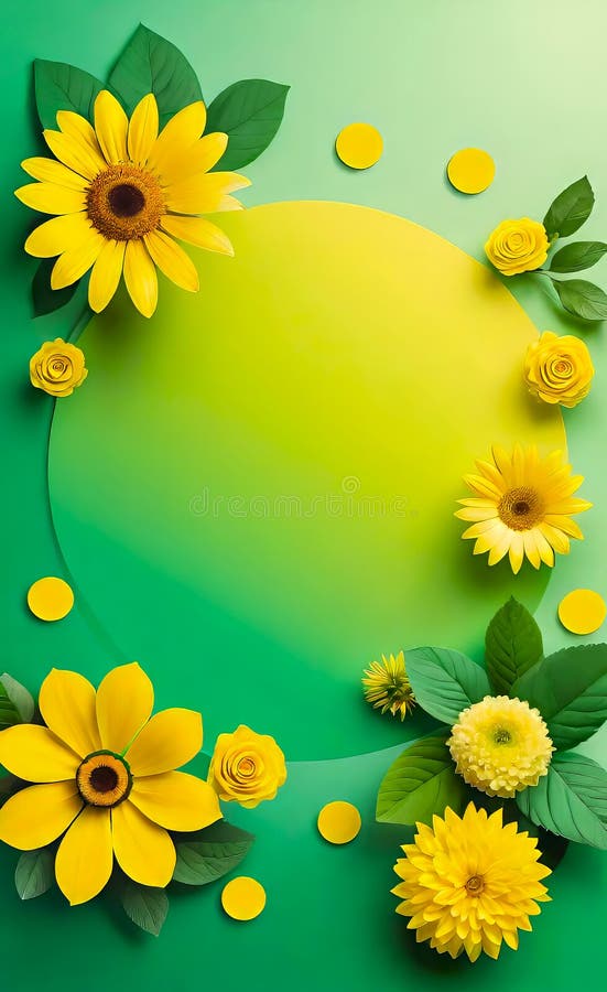 Modern floral insta template, empty gradient with bokeh, empty copy space for printing vector illustration