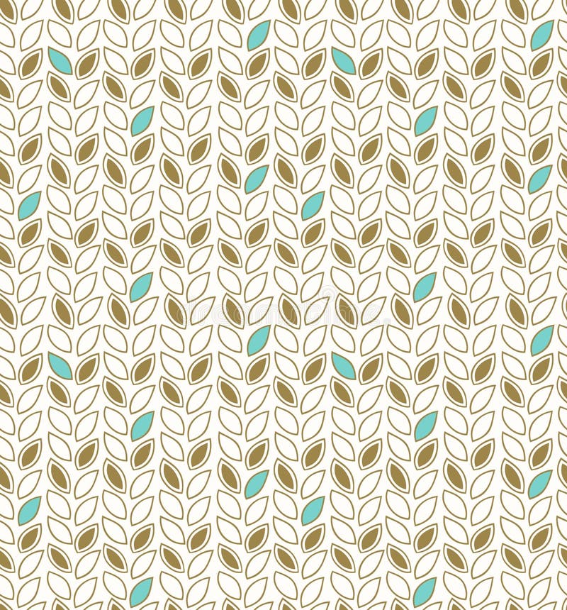 Modern floral pattern. Seamless background with decorative rows of leafs royalty free illustration