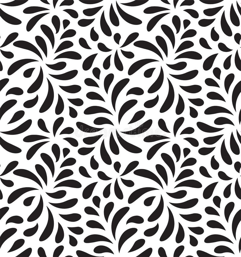 MODERN FLORAL SEAMLESS VECTOR PATTERN. DROP SHAPE BACKGROUND. TRENDY LEAVES MOTIVE stock illustration