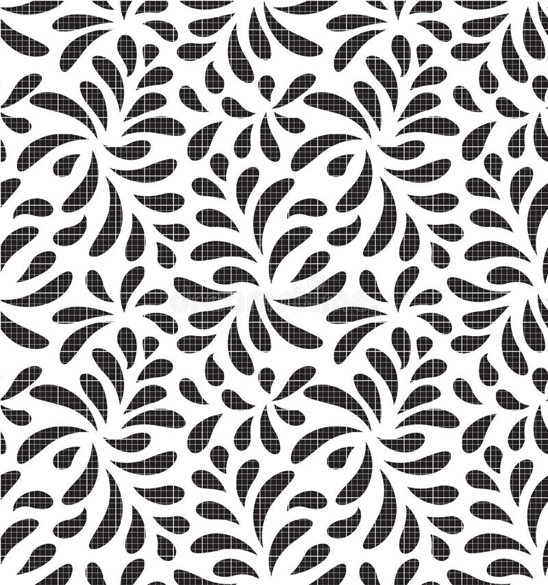 MODERN FLORAL SEAMLESS VECTOR PATTERN. DROP SHAPE BACKGROUND. TRENDY LEAVES MOTIVE stock illustration MODERN FLORAL SEAMLESS VECTOR PATTERN. DROP SHAPE BACKGROUND. TRENDY LEAVES MOTIVE stock illustration