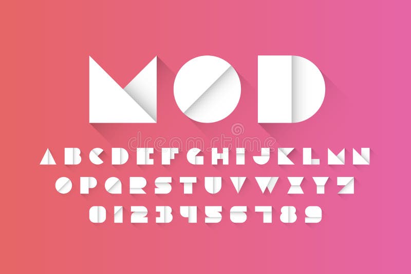 Modern font in a paper style royalty free illustration