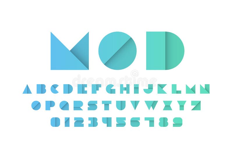 Modern font in a paper style royalty free illustration