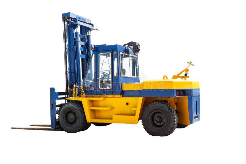 Modern Forklift Truck on White Stock Photo Image of storehouse, fork