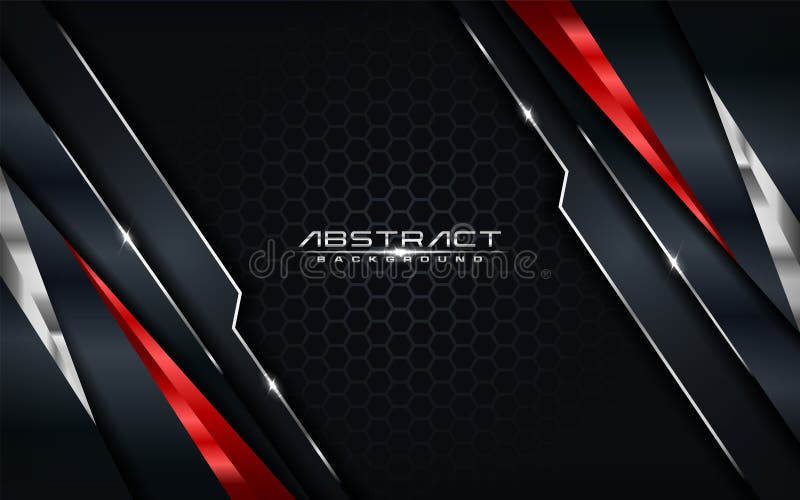 Modern futuristic background vector on layer red with dark navy and shadow black space with abstract style design royalty free illustration
