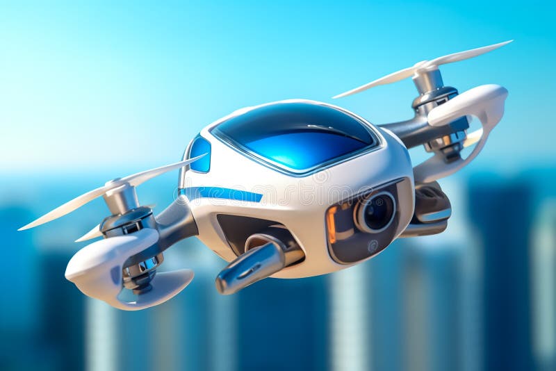 Modern and Futuristic Drone Technologies Stock Illustration