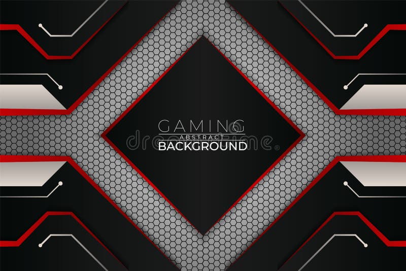 Modern Futuristic Gaming Concept Banner Background Red and Black with White  Hexagon Pattern Stock Vector - Illustration of digital, artistic: 217520773