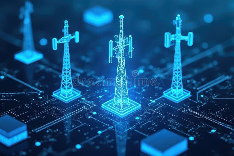 Modern 5G Network Infrastructure and Technologies vector illustration