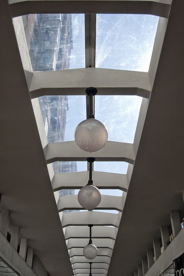 Modern gallery ceiling royalty free stock photo