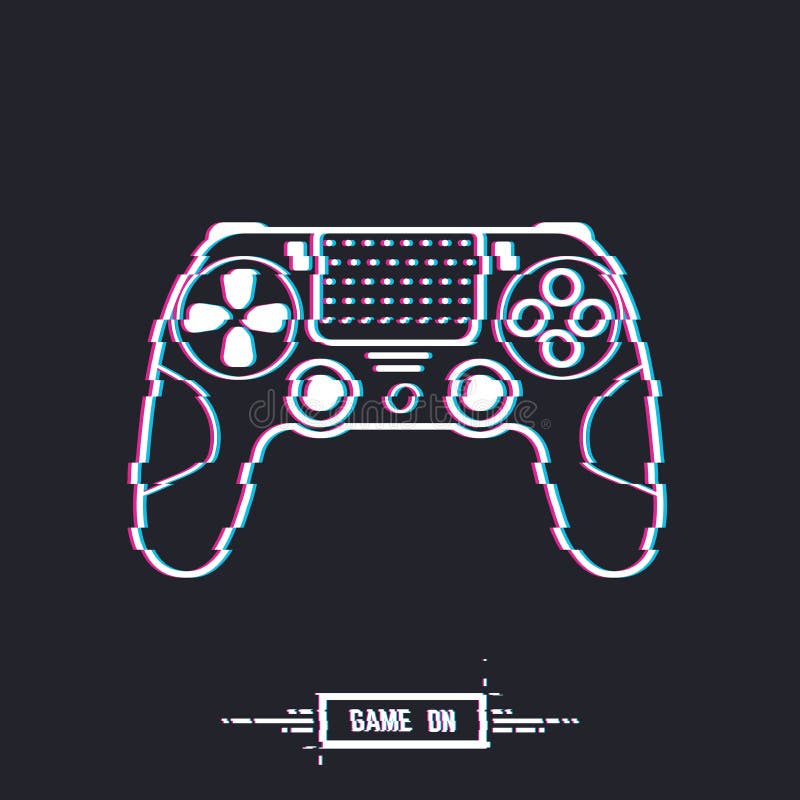 Neon Gamepad with Glitch Effect 