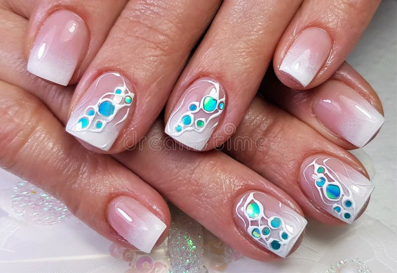 Modern gel nails painted stock photo. Image of lifestyle 202163496