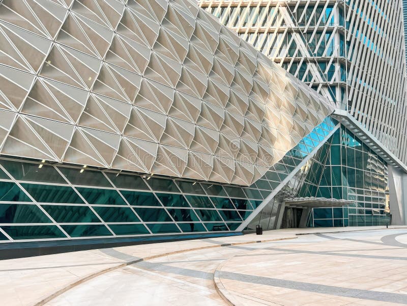 Modern Geometric Architecture at King Abdullah Financial District stock photo
