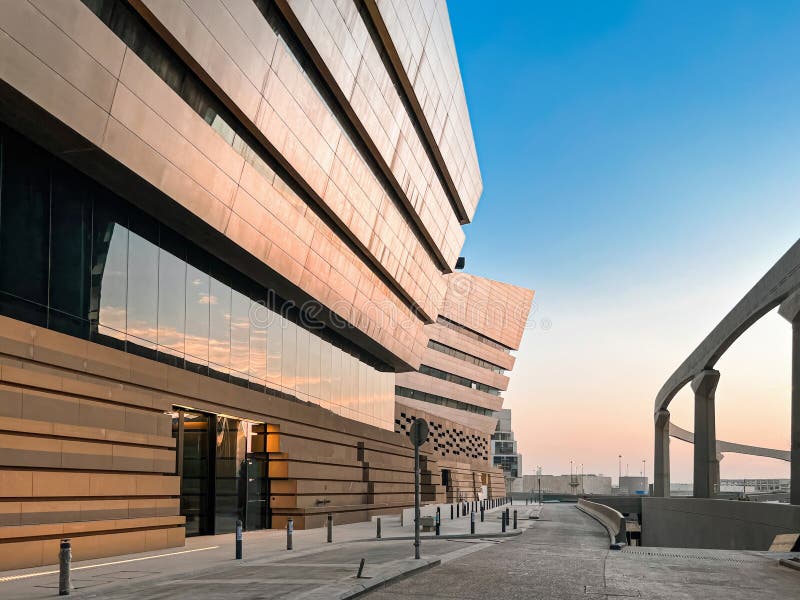 Modern Geometric Architecture at King Abdullah Financial District royalty free stock photography