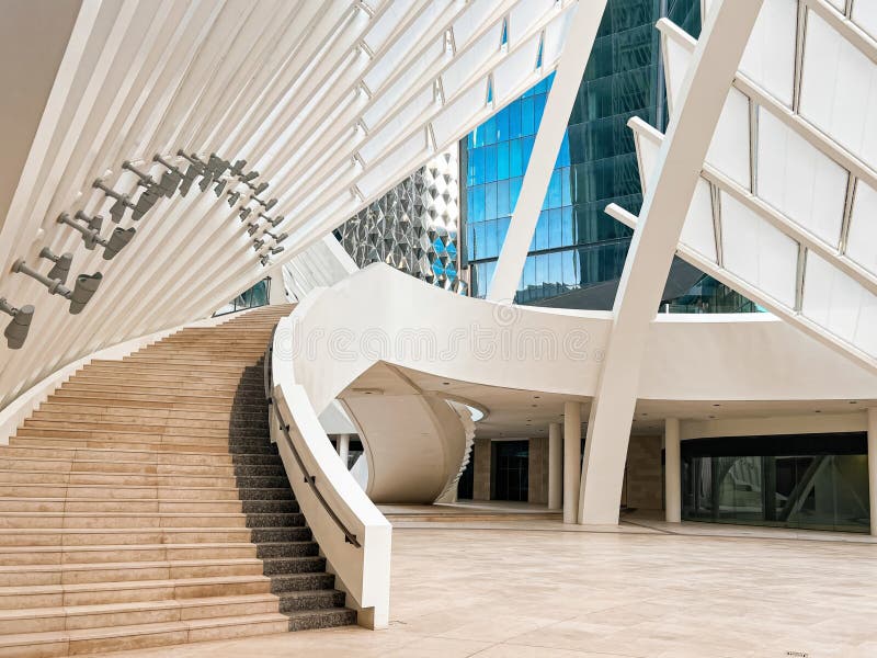 Modern Geometric Architecture at King Abdullah Financial District royalty free stock images