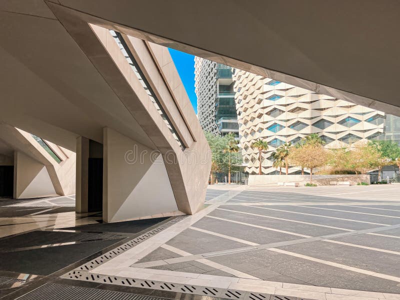 Modern Geometric Architecture at King Abdullah Financial District royalty free stock images