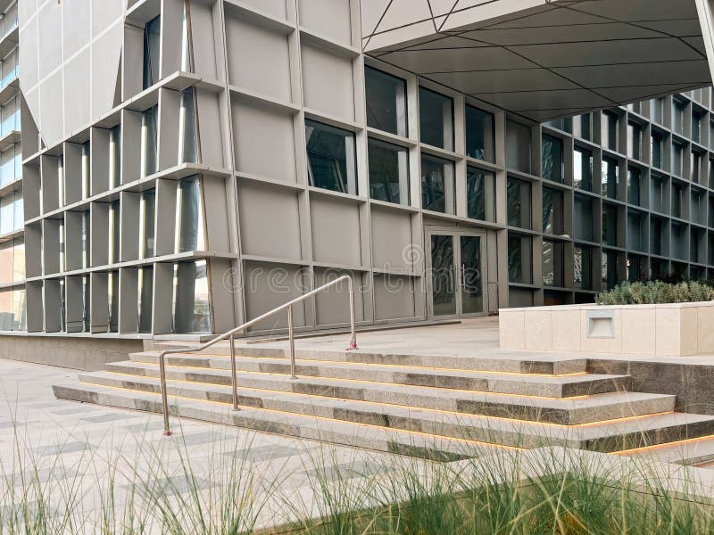 Modern Geometric Architecture at King Abdullah Financial District stock image