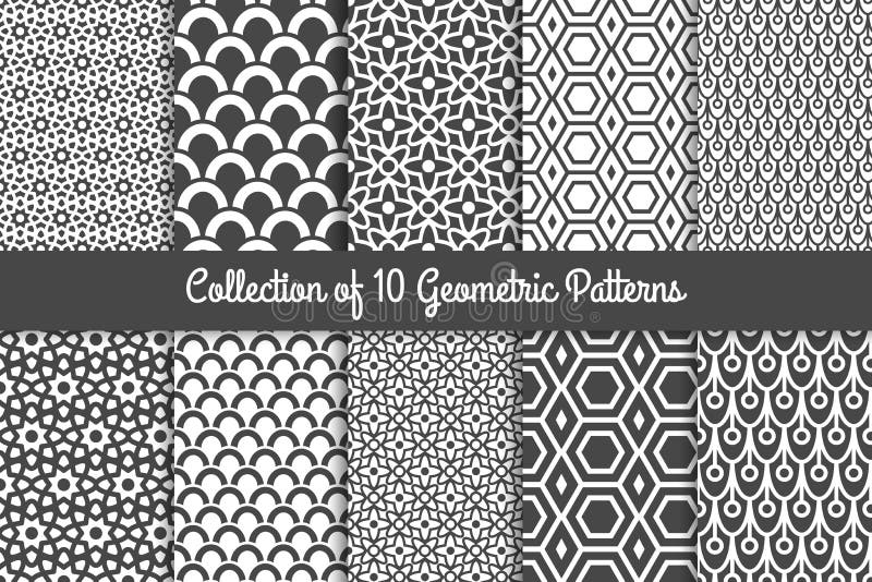 Modern geometric patterns royalty free illustration