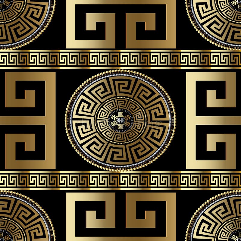 Modern geometrisch Grieks naadloos patroon Vector gouden meanderbac royalty-vrije illustratie Modern geometrisch Grieks naadloos patroon Vector gouden meanderbac royalty-vrije illustratie