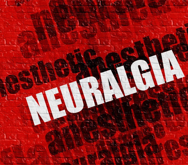 Modern gezondheidszorgconcept: Neuralgie op Rode Brickwall stock illustratie Modern gezondheidszorgconcept: Neuralgie op Rode Brickwall stock illustratie