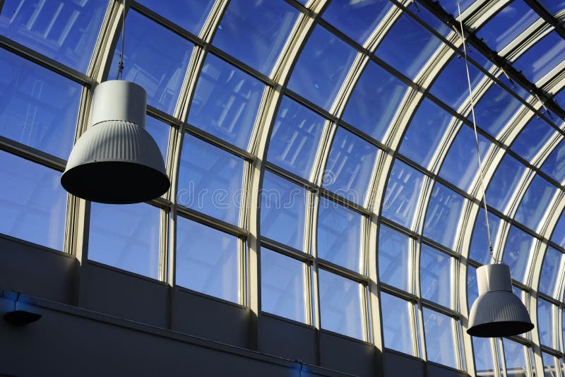 Modern glass arched roof stock photo. Image of background 140243622
