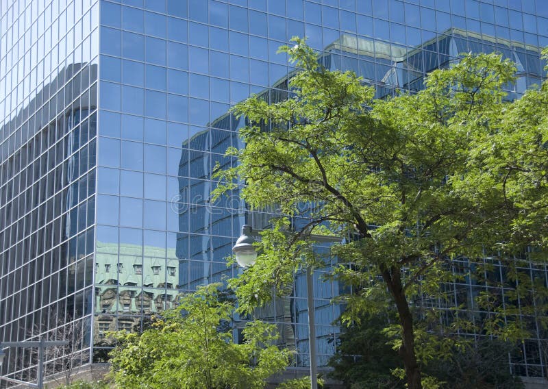 Modern glass building reflection Ottawa