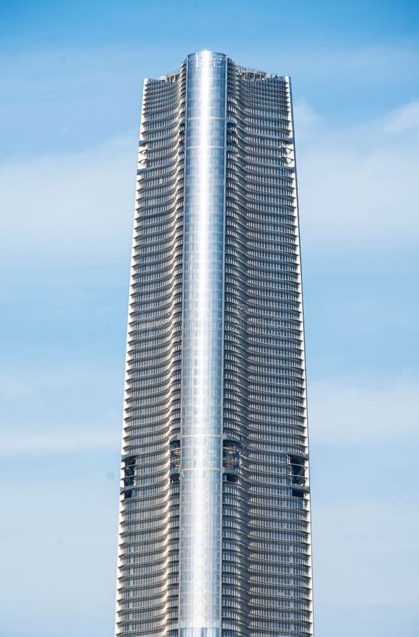 Modern glass skyscraper against a clear sky. royalty free stock photos