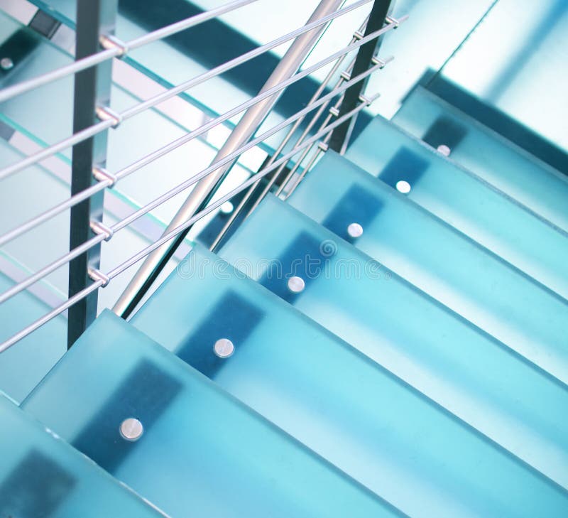 Modern glass staircase