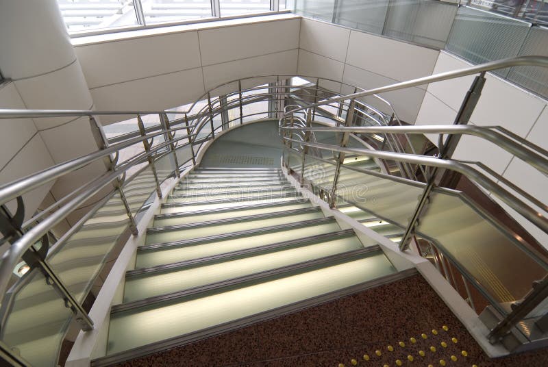 Modern glass stairs