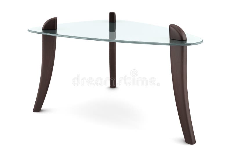 Modern glass table isolated on white stock illustration