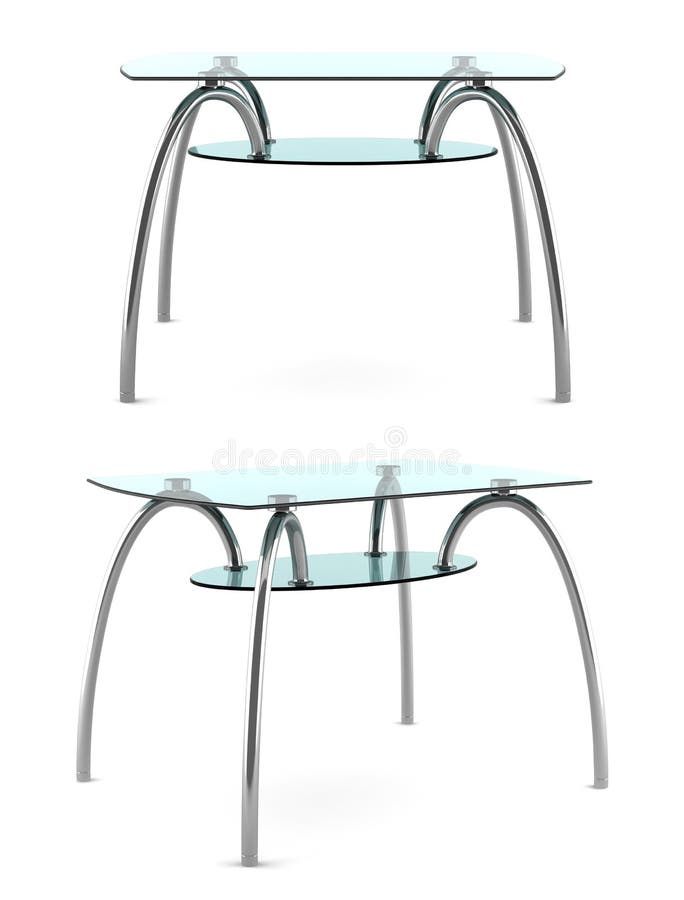 Modern glass table isolated on white vector illustration